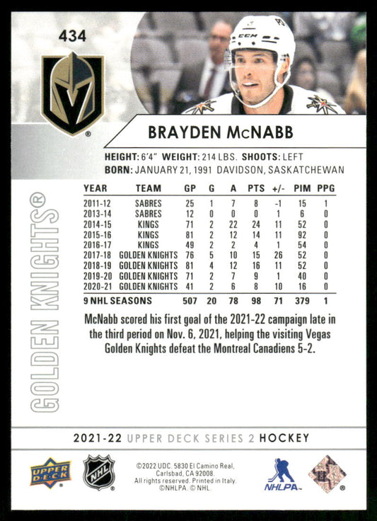 2021-22 Upper Deck #434 Brayden McNabb