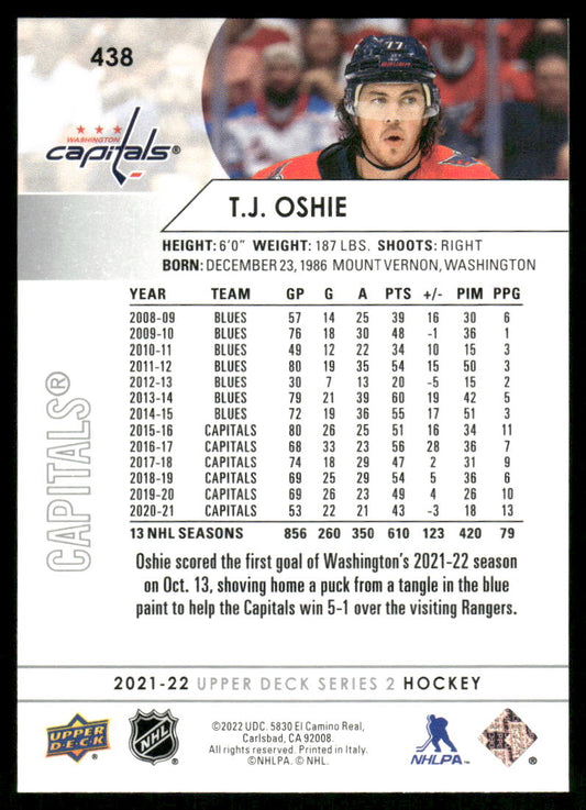 2021-22 Upper Deck #438 T.J. Oshie