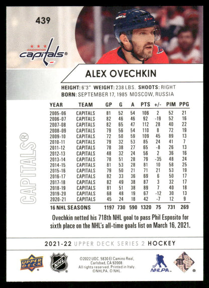 2021-22 Upper Deck #439 Alex Ovechkin