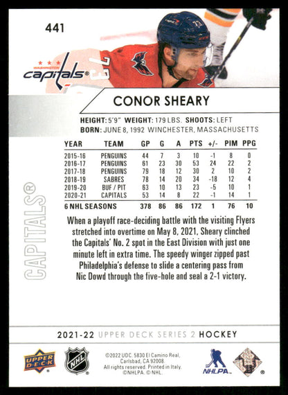 2021-22 Upper Deck #441 Conor Sheary