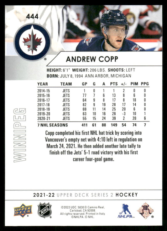 2021-22 Upper Deck #444 Andrew Copp