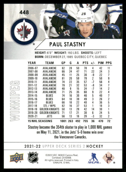 2021-22 Upper Deck #448 Paul Stastny