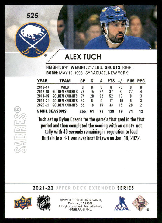 2021-22 Upper Deck #525 Alex Tuch
