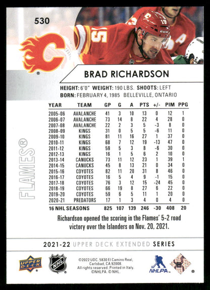 2021-22 Upper Deck #530 Brad Richardson