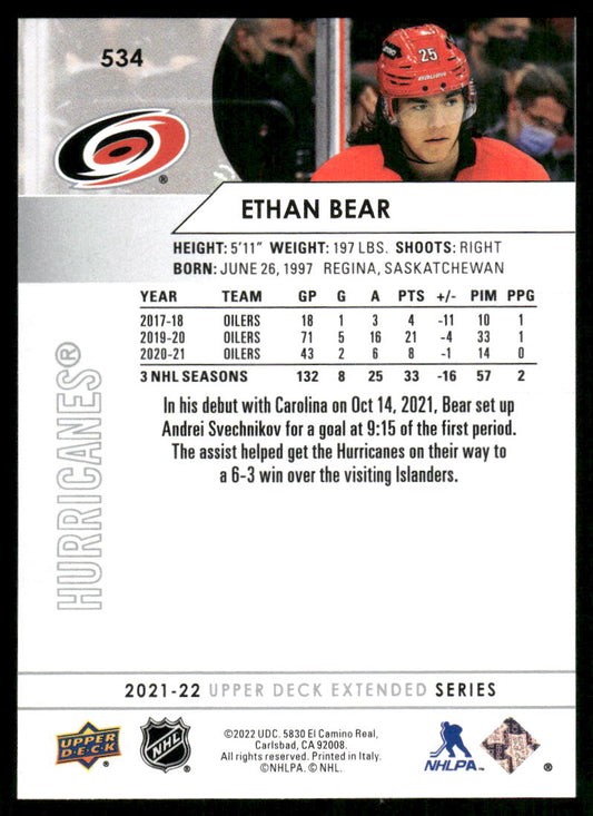 2021-22 Upper Deck #534 Ethan Bear