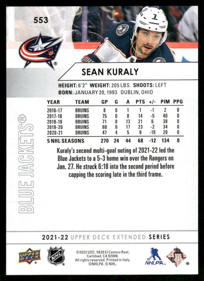 2021-22 Upper Deck #553 Sean Kuraly
