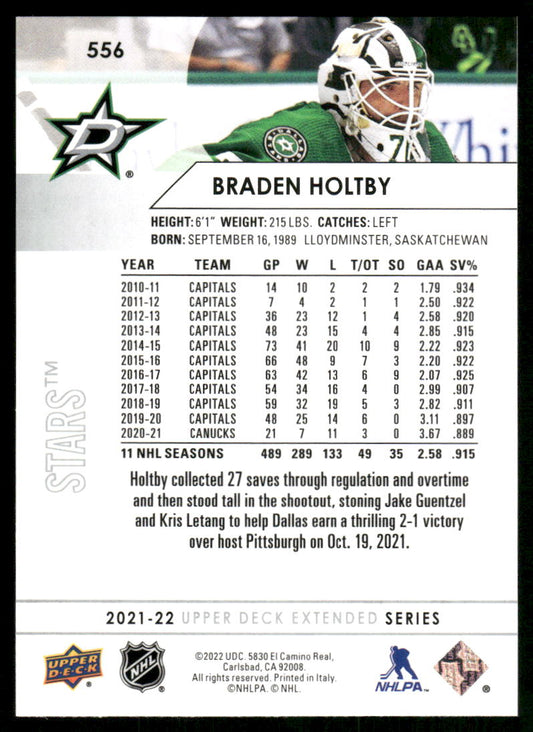 2021-22 Upper Deck #556 Braden Holtby