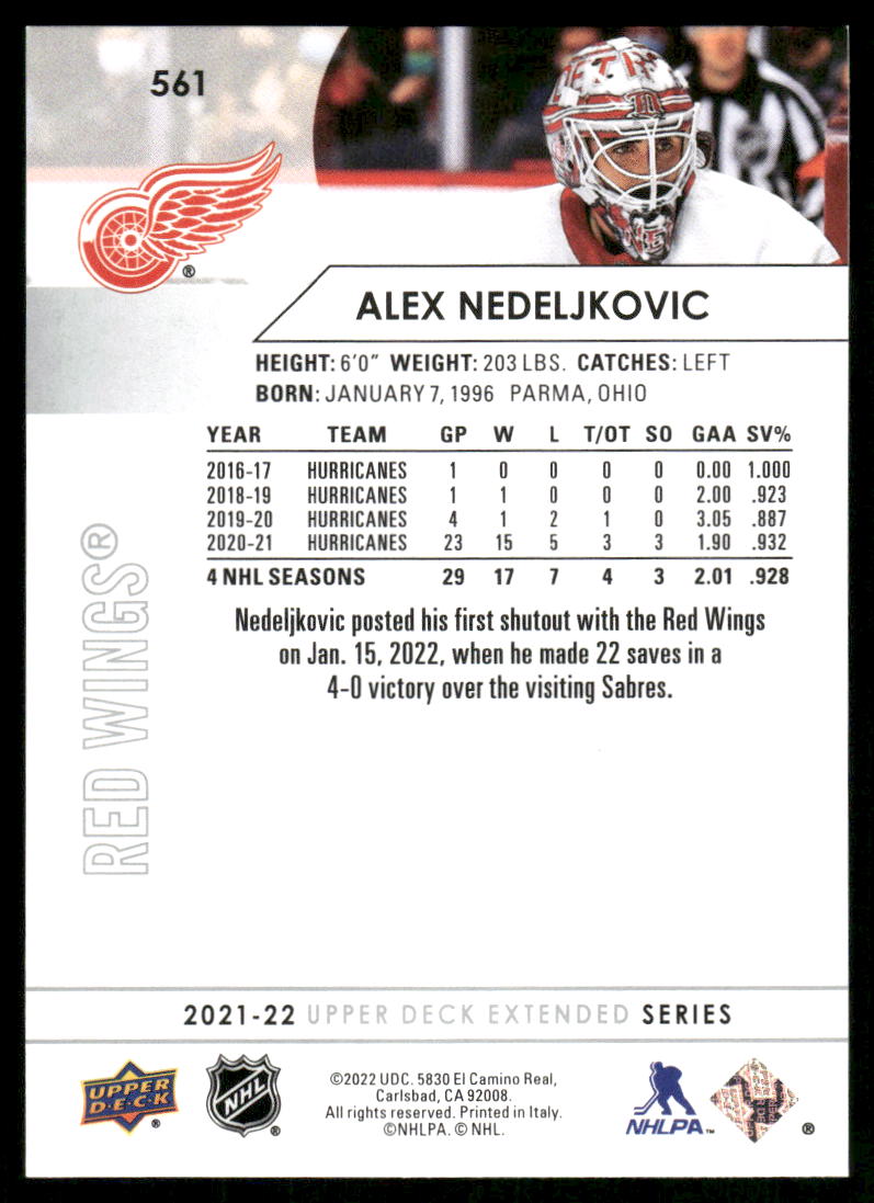 2021-22 Upper Deck #561 Alex Nedeljkovic