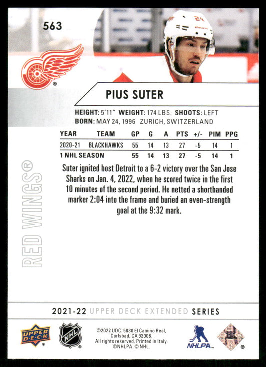 2021-22 Upper Deck #563 Pius Suter