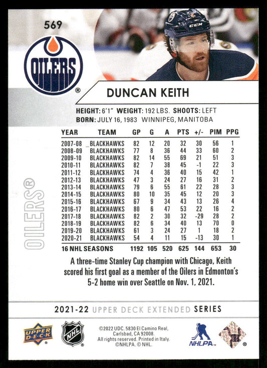 2021-22 Upper Deck #569 Duncan Keith