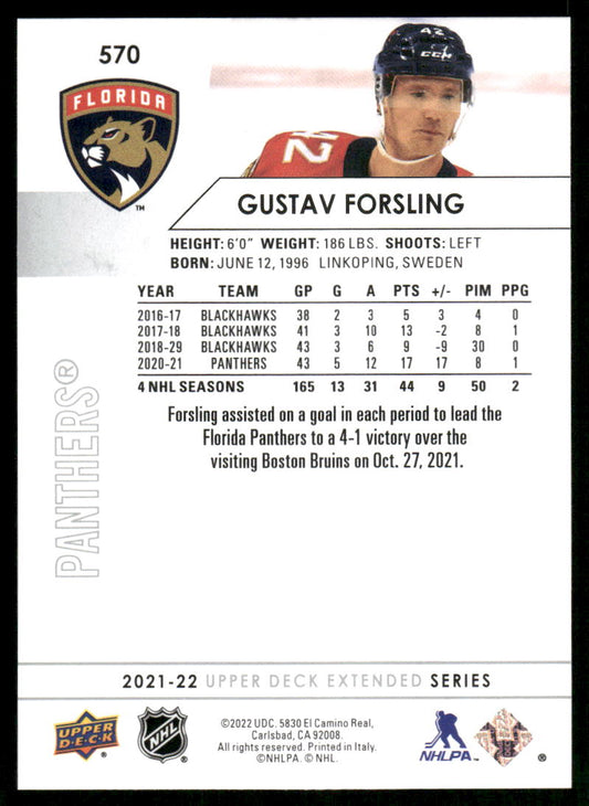 2021-22 Upper Deck #570 Gustav Forsling