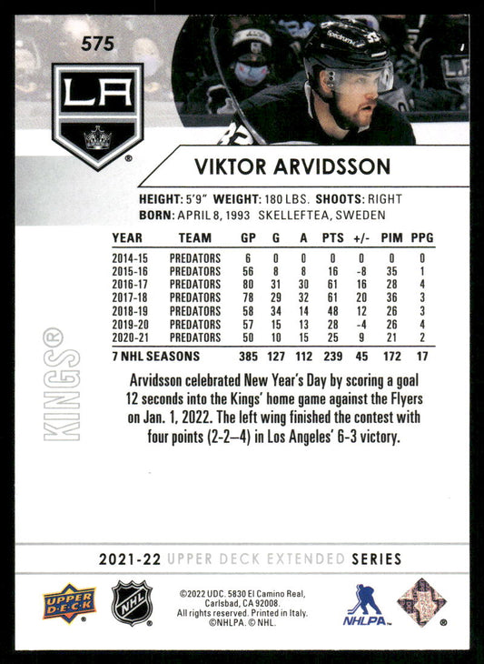 2021-22 Upper Deck #575 Viktor Arvidsson