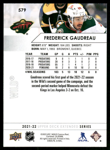 2021-22 Upper Deck #579 Frederick Gaudreau