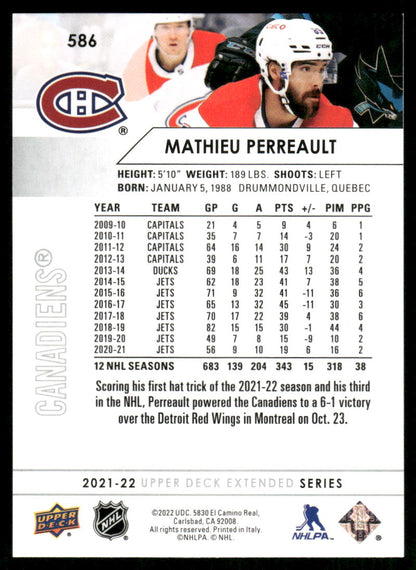2021-22 Upper Deck #586 Mathieu Perreault