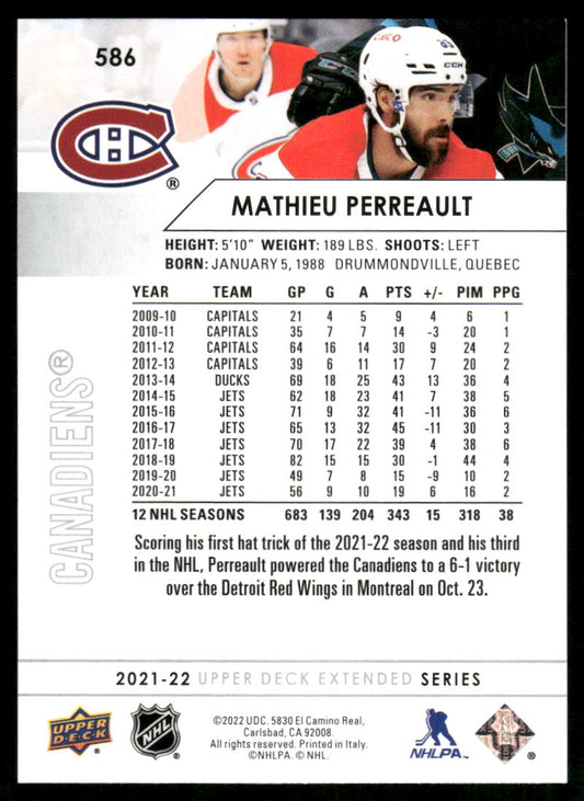 2021-22 Upper Deck #586 Mathieu Perreault
