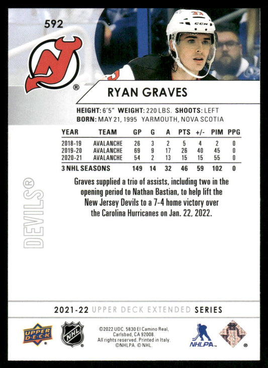 2021-22 Upper Deck #592 Ryan Graves
