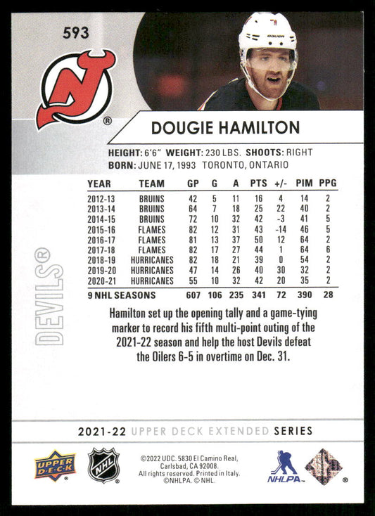 2021-22 Upper Deck #593 Dougie Hamilton