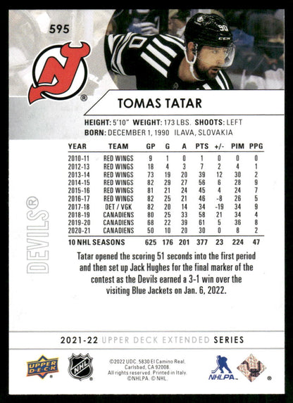 2021-22 Upper Deck #595 Tomas Tatar
