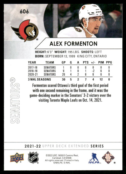 2021-22 Upper Deck #606 Alex Formenton