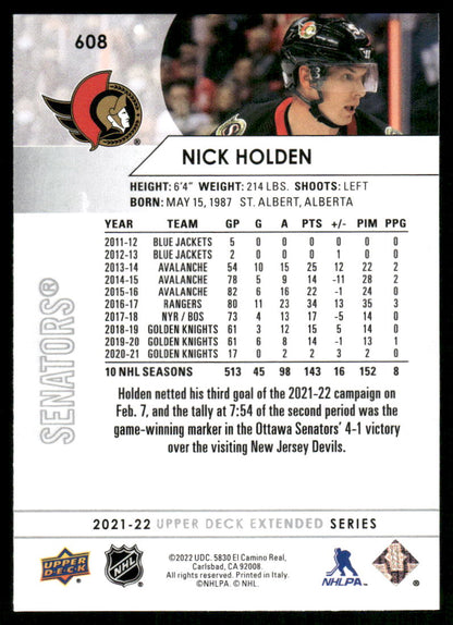2021-22 Upper Deck #608 Nick Holden