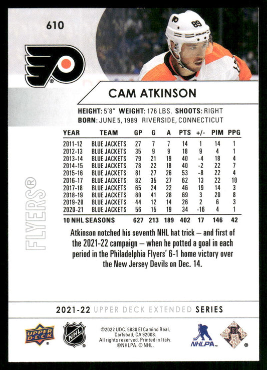2021-22 Upper Deck #610 Cam Atkinson