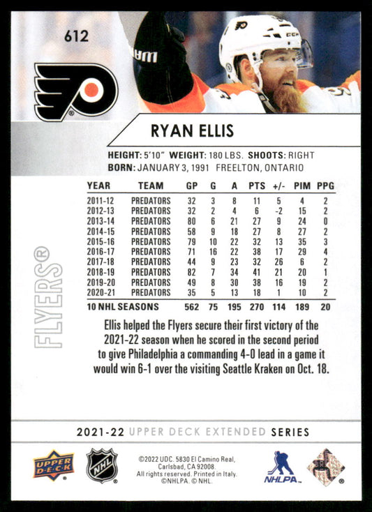 2021-22 Upper Deck #612 Ryan Ellis