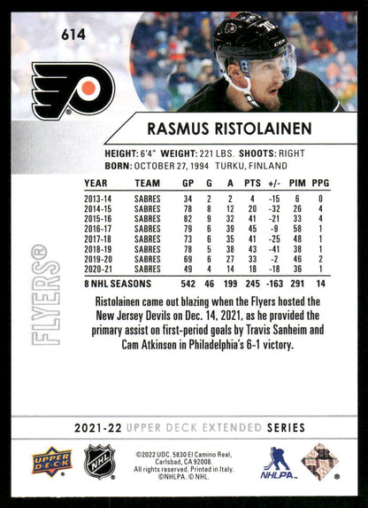 2021-22 Upper Deck #614 Rasmus Ristolainen