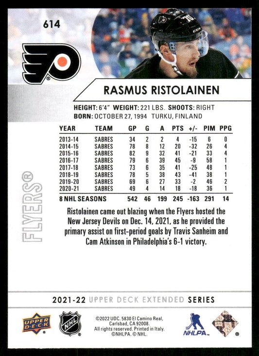 2021-22 Upper Deck #614 Rasmus Ristolainen