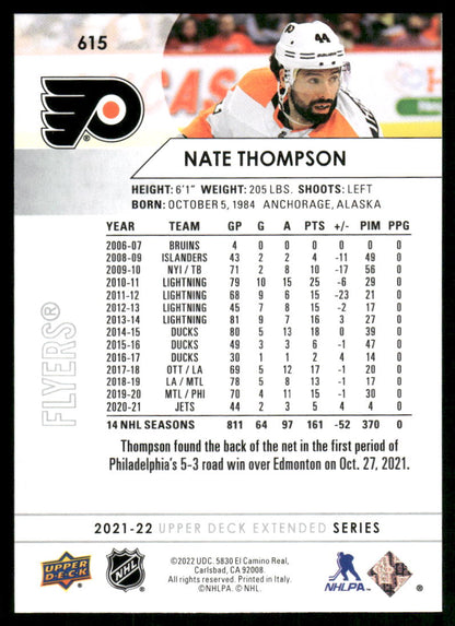 2021-22 Upper Deck #615 Nate Thompson