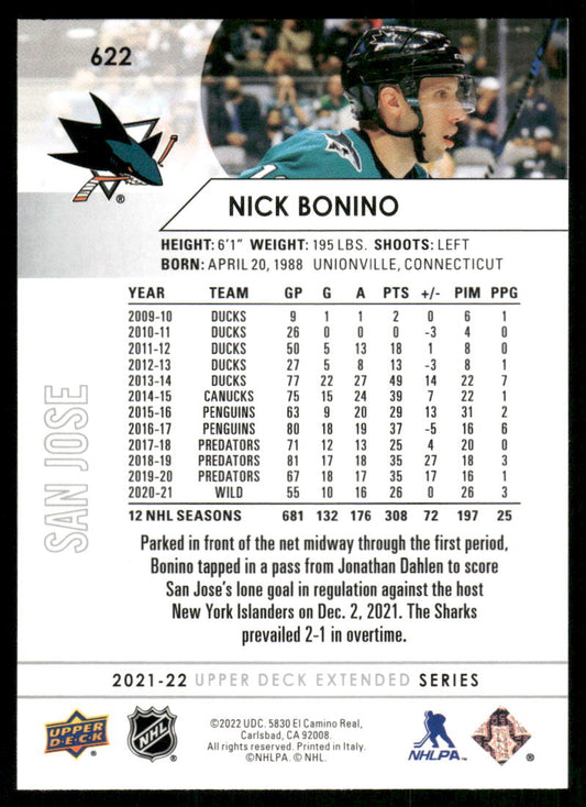 2021-22 Upper Deck #622 Nick Bonino