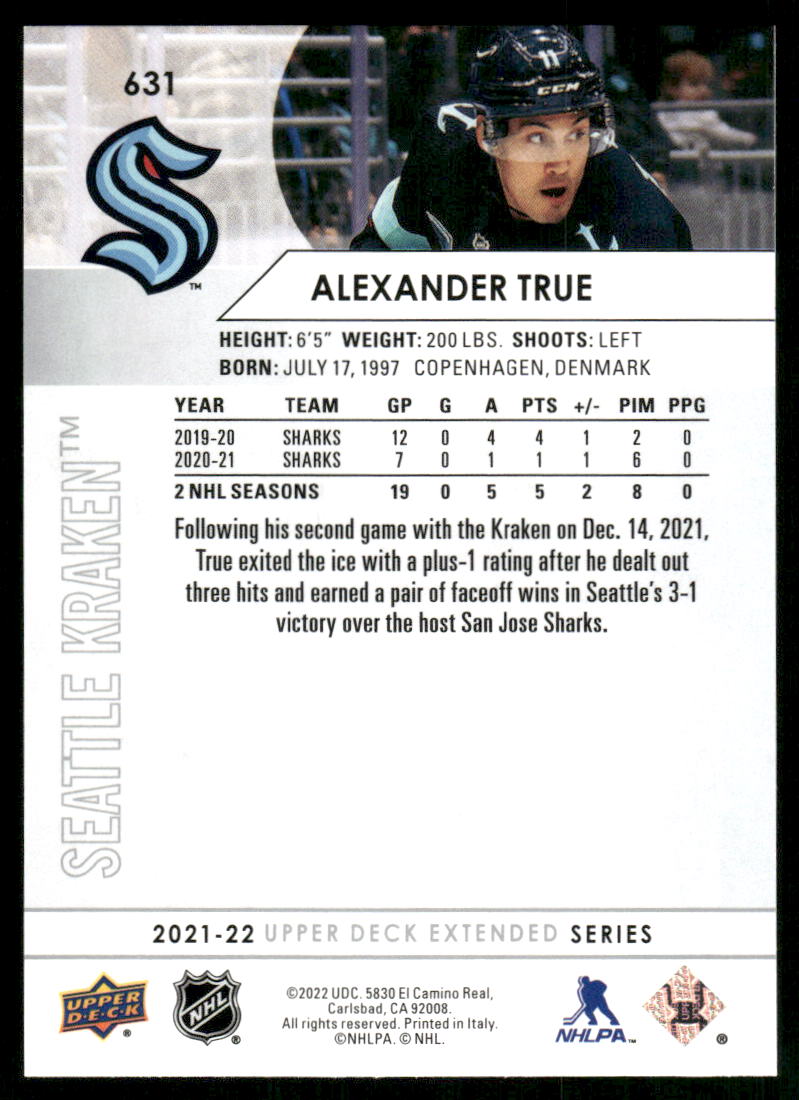 2021-22 Upper Deck #631 Alexander True