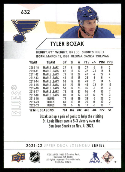 2021-22 Upper Deck #632 Tyler Bozak