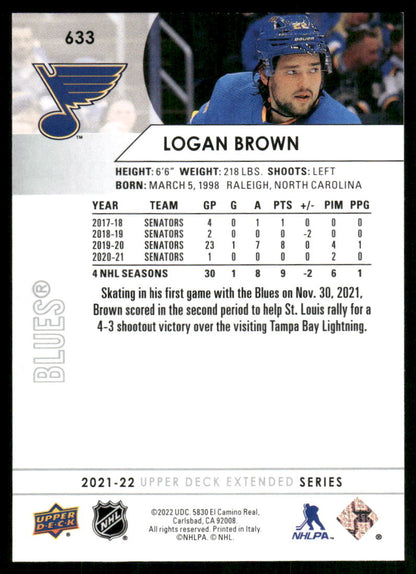2021-22 Upper Deck #633 Logan Brown