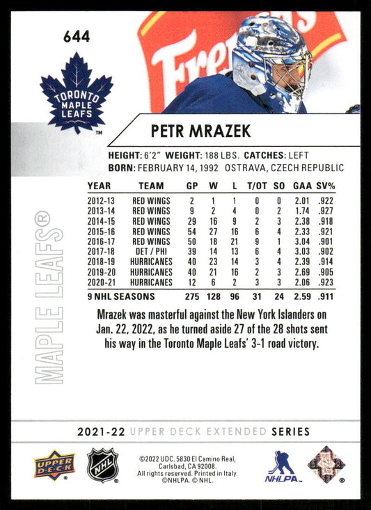 2021-22 Upper Deck #644 Petr Mrazek