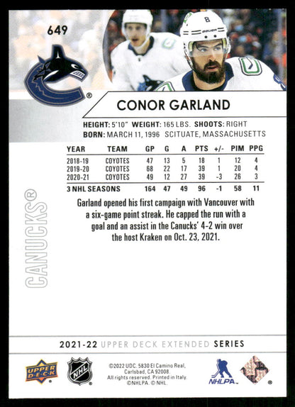 2021-22 Upper Deck #649 Conor Garland