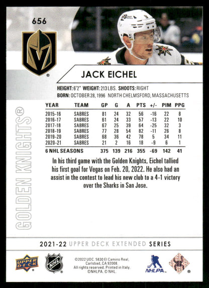 2021-22 Upper Deck #656 Jack Eichel