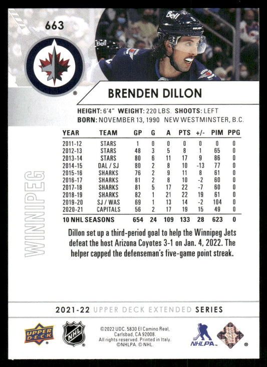2021-22 Upper Deck #663 Brenden Dillon