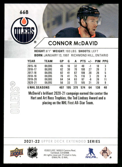 2021-22 Upper Deck #668 Connor McDavid