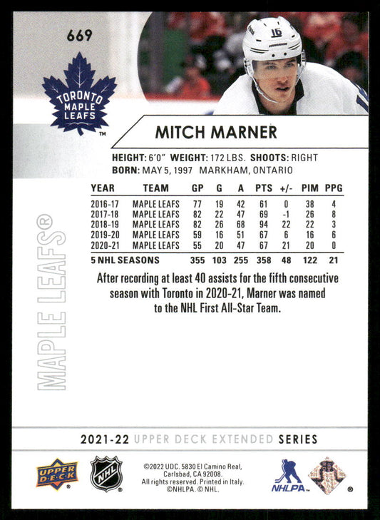 2021-22 Upper Deck #669 Mitch Marner