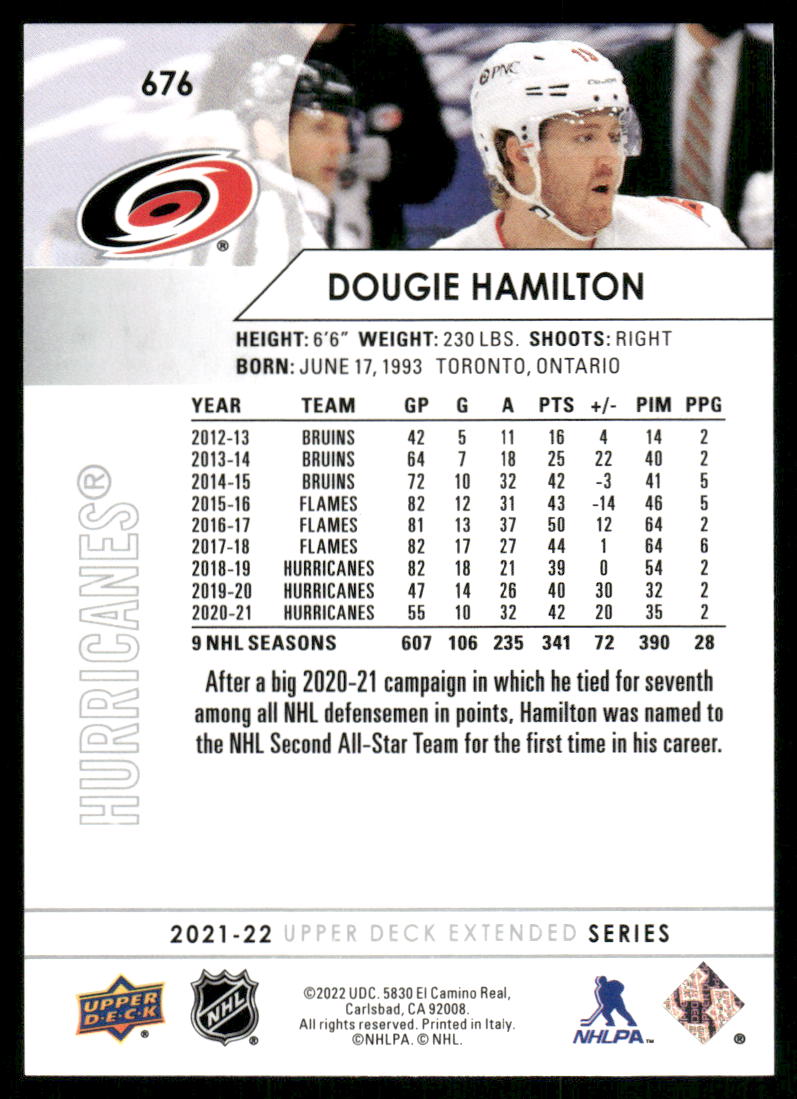 2021-22 Upper Deck #676 Dougie Hamilton