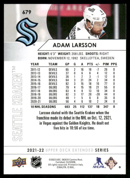 2021-22 Upper Deck #679 Adam Larsson