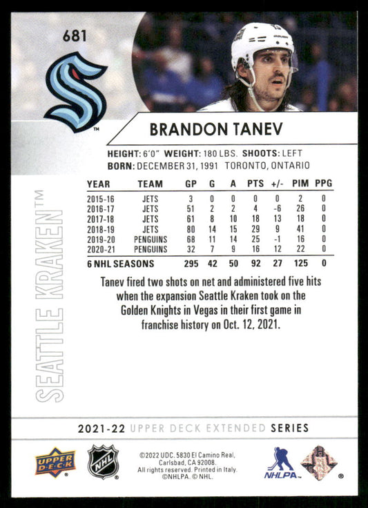 2021-22 Upper Deck #681 Brandon Tanev