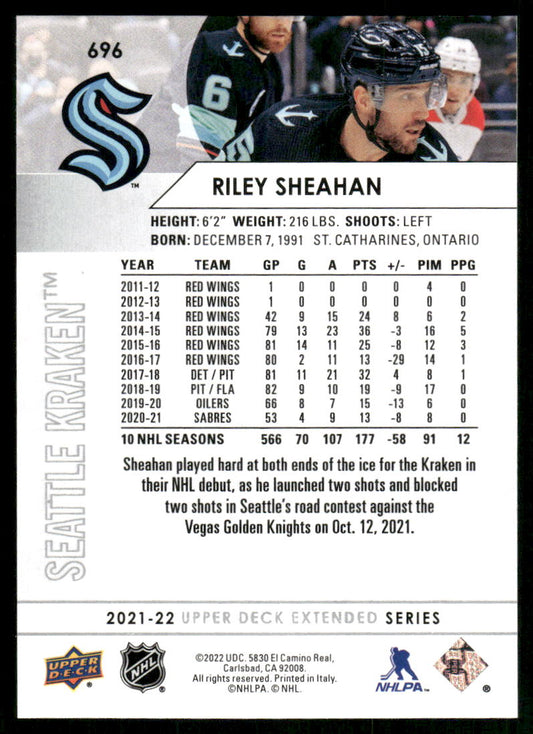 2021-22 Upper Deck #696 Riley Sheahan