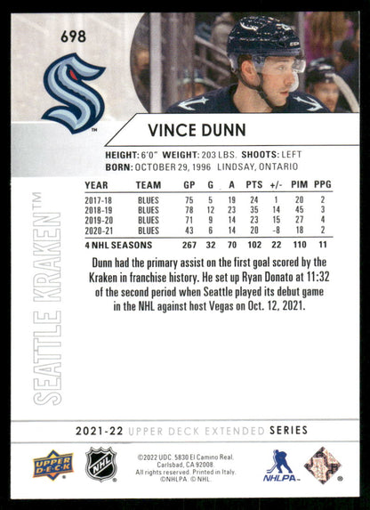 2021-22 Upper Deck #698 Vince Dunn
