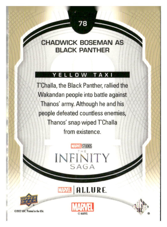 2022 Upper Deck Marvel Allure Chadwick Boseman as Black Panther Yellow Taxi #78