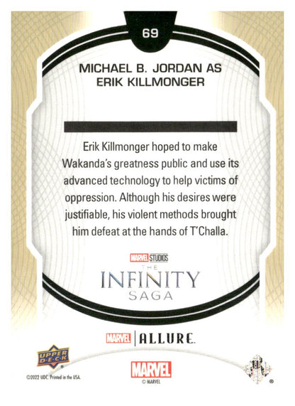 2022 Upper Deck Allure Marvel Studios #69 Michael B. Jordan as Erik Killmonger