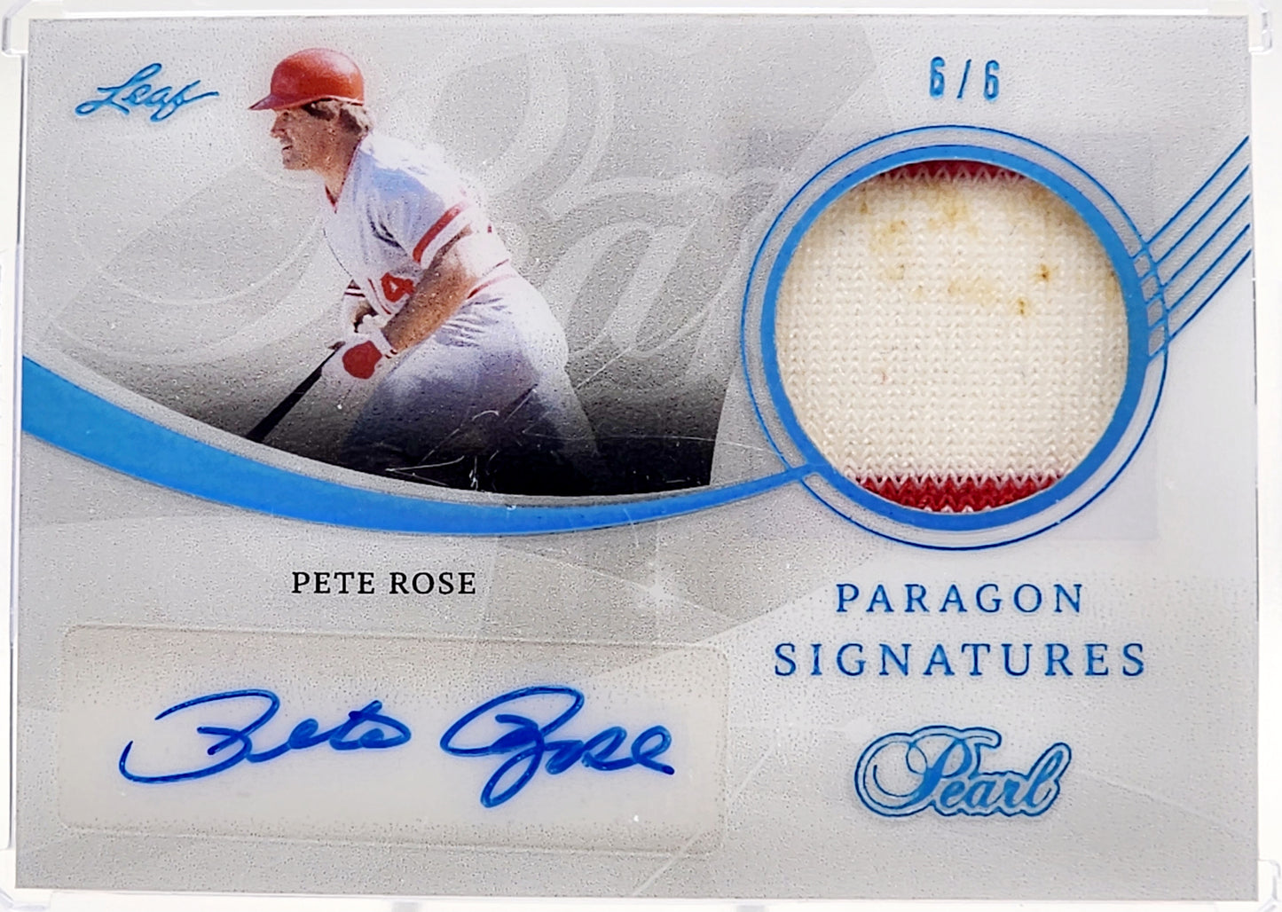 2022 Leaf Pearl Pete Rose Paragon Signatures Patch Auto 6/6 Dirt on Jersey Game