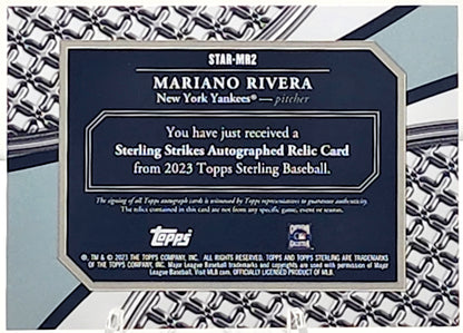 2023 Topps Sterling Mariano Rivera Yankees Strikeout On Card Auto Patch /10