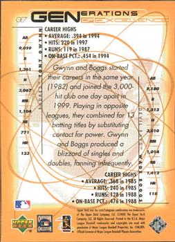 2000 Upper Deck Generations of Excellence #GE7 Tony Gwynn / Wade Boggs - HOF