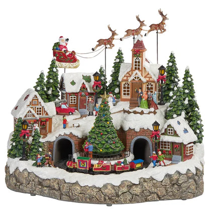 Snowy Holiday Village Centerpiece